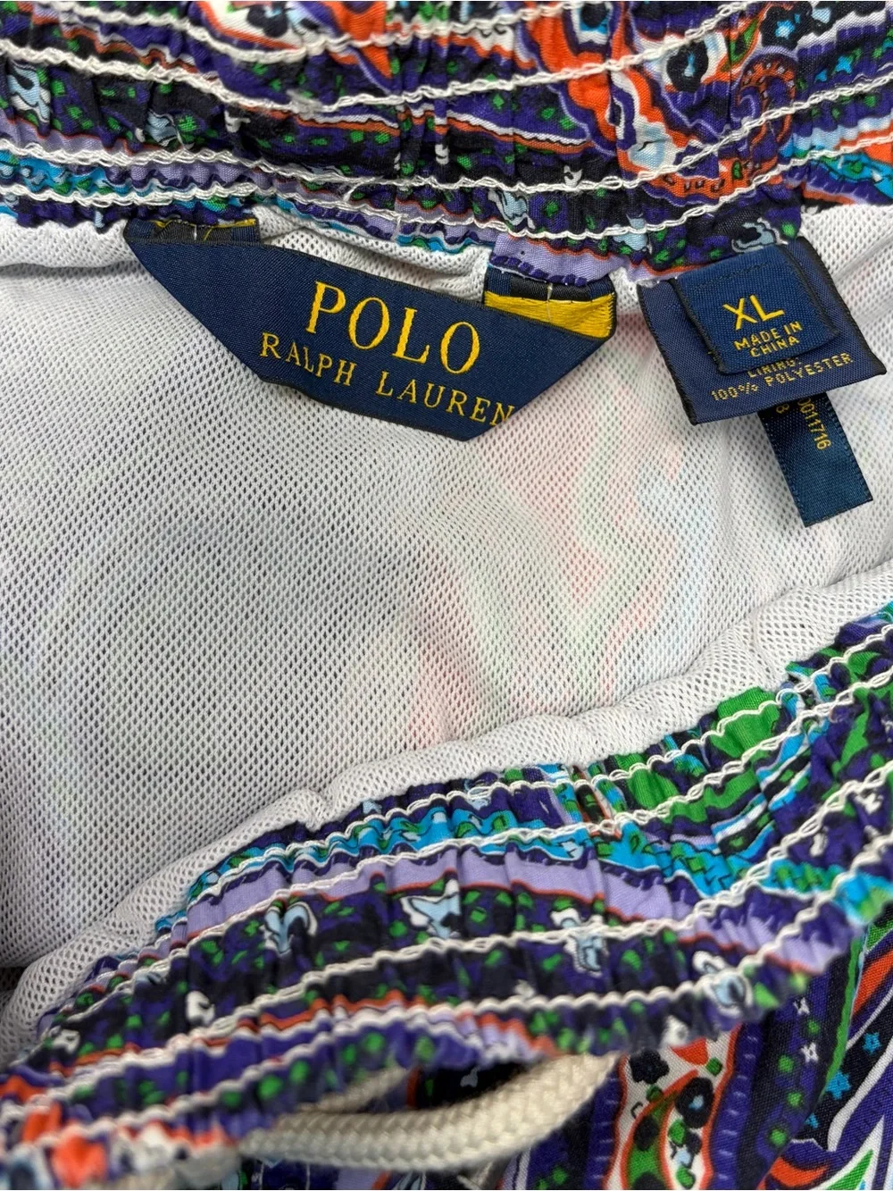 NWT Boys XL Polo Ralph Lauren Swimwear Trunks Paisley Orange Blue MSRP $98